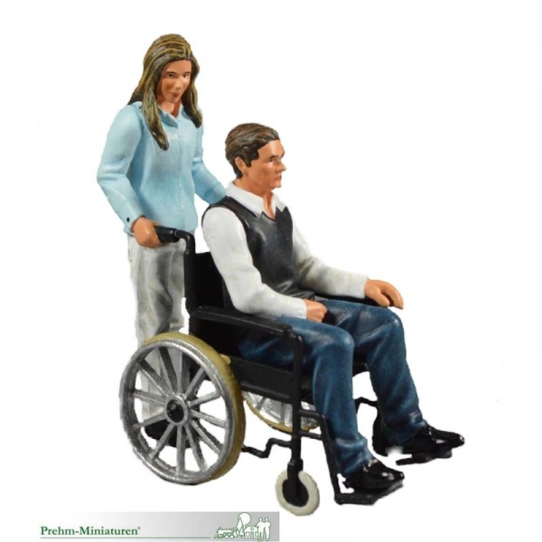 Prehm 500124 Mann im Rollstuhl mit Begleiterin Figurenset Metall