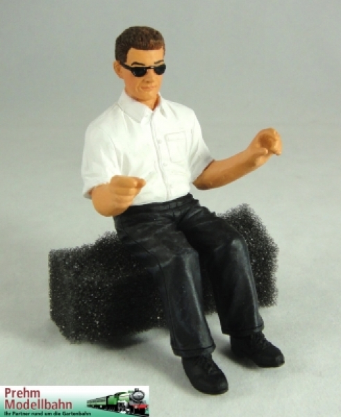 500076 - Lokführer mit Sonnenbrille - sitzend