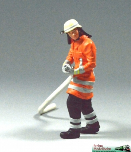 500207 - Feuerwehrmann - mit Schlauch - Metallfigur