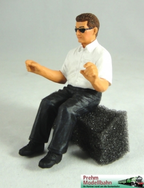 500076 - Lokführer mit Sonnenbrille - sitzend